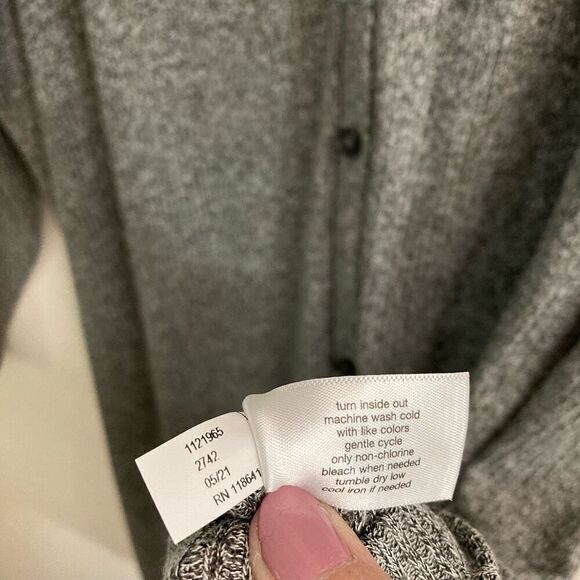 Lane Bryant long duster button up cardigan sweater women’s 22 Heather Gray NEW - Picture 7 of 7